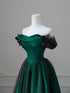 Black And Green Strapless A-Line Party Dress, Tulle And Satin Prom Dress Evening Dress