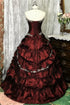 Wine Red Taffeta Sweeetheart Ball Gown Prom Dress, Wine Red Party Dress Evening Dress with Lace