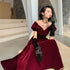 Cute A-line Velvet Long Wine Red Formal Dress, Wine Red Prom Dress