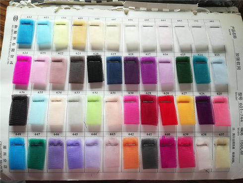 Custom navy blue and light yellow tulle fabric