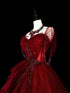 Wine Red Sweetheart Beaded Tulle Formal Dress, Off Shoulder Sweet 16 Dress