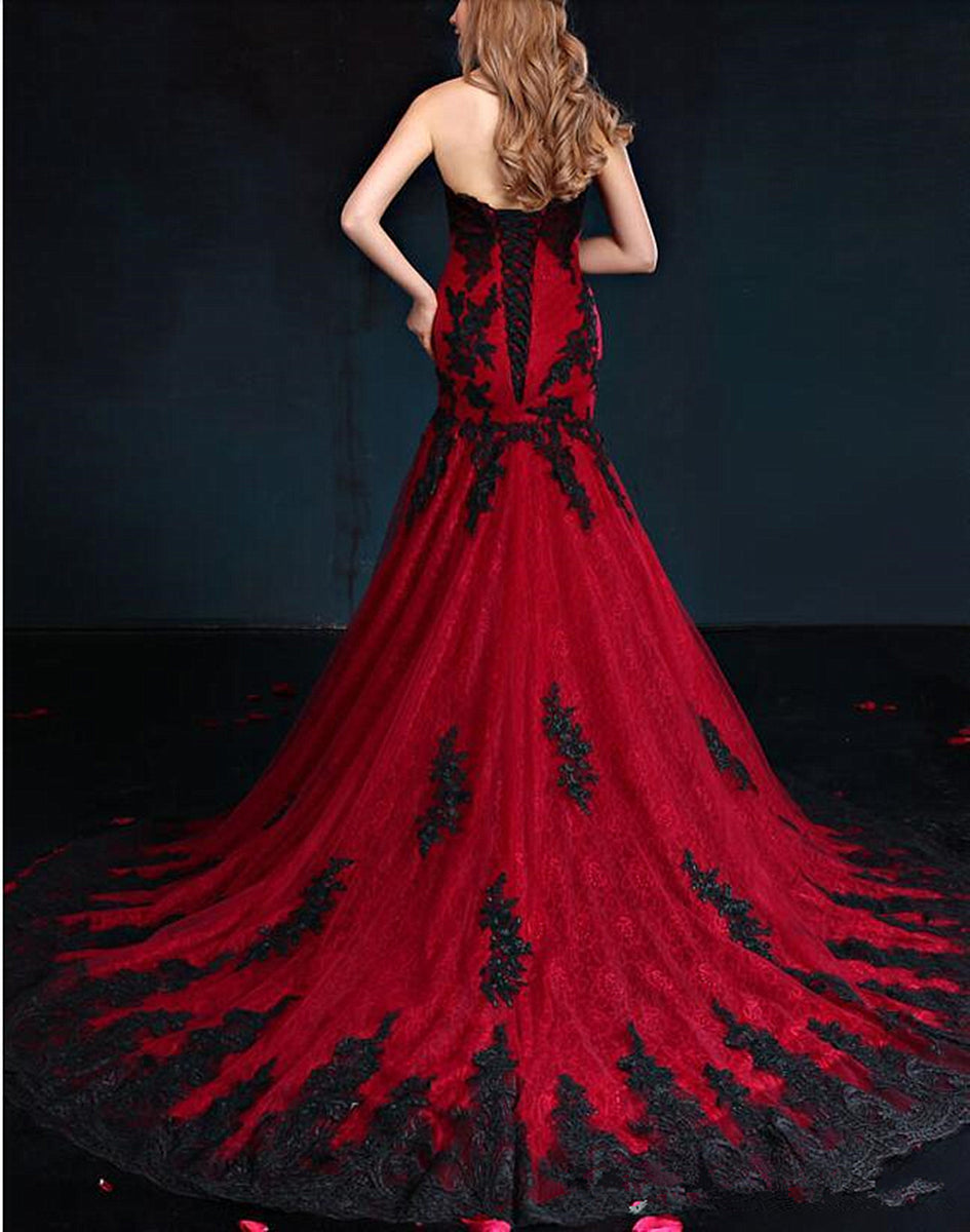 Sexy Red Off Shoulder Mermaid Long Party Dress Evening Gown, DP3669