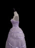 Light Purple Tulle with Lace Applique Long Formal Dress, Light Purple Tulle Prom Dress