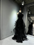 Black Sequins and Tulle Halter Long Prom Dress, Black Long Evening Dress Formal Dress