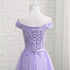 Beautiful Light Purple Short Bridesmaid Dress , Tulle with Lace New Formal Dresses