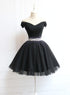 Little Black Homecoming Dress Tulle Cute Short Formal Dress