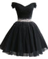 Little Black Homecoming Dress Tulle Cute Short Formal Dress
