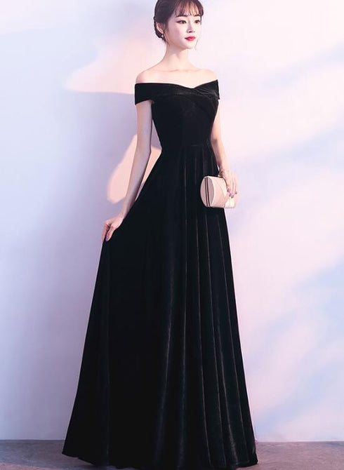 Charming Black Long Bridesmaid Dress, Elegant Formal Gown, Prom Dress