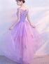 Cute High Low Lavender Tulle Party Dress, Off the Shoulder Homecoming Dress