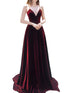 Charming Velvet Wine Red Straps Long Party Gown, Prom Dress