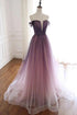 Beautiful Tulle Gradient Long Formal Gown, A-line Floor Length Party Dress