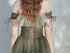 Green Off Shoulder Tulle Long Junior Prom Dress, Green Floor Length Party Dress