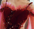 Beautiful Tulle Gradient Dark Red A-line Long Prom Dress, Straps Sweetheart Party Dress