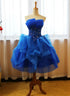 Beautiful Royal Blue Knee Length Party Dress with Applique, Short Prom Dress