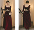 Elegant Wine Red Velvet Long Sleeves Party Dress, Dark Red Evening Dress