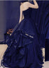 Navy Blue Layers Tulle Sweetheart Long Prom Dress, Navy Blue Party Dress