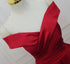 Red Satin Off Shoulder Handmade Long Formal Dress, Beautiful Handmade Red Formal Gown