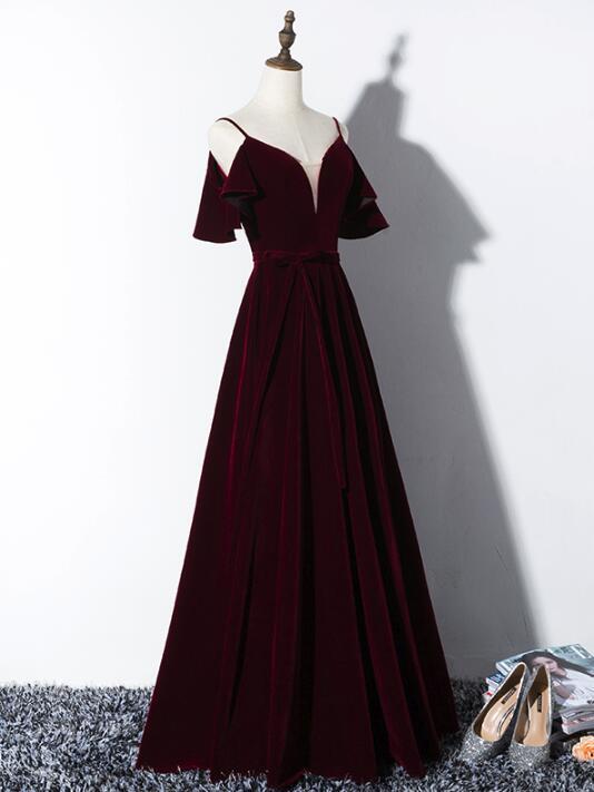 Elegant Velvet Long Bridesmaid Dress , Charming Party Gowns – BeautyDressy