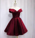 Beautiful Satin Sweetheart  Bridesmaid Dress, Off Shoulder Short Formal Dress