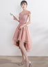 Pink Lace Tulle Cap Sleeves Bridesmaid Dress, Lovely Dark Pink Party Dress