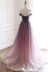 Beautiful Tulle Gradient Long Formal Gown, A-line Floor Length Party Dress