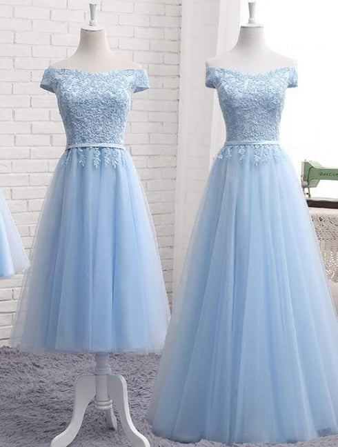 Beautiful Light Blue Party Dress, Charming Blue Bridesmaid Dress , Party Dress
