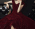 Wine Red Velvet Floor Length A-line Prom Dress, Wine Red Wedding Party Dress