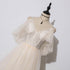 Ivory Tulle V-neckline Straps Off Shoulder Long Evening Dress, A-line Prom Dress Party Dress