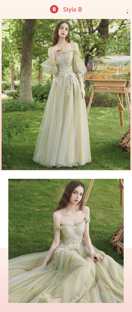 Light Green Fairy Prom Dress Green Color, Green Tulle Long Wedding Party Dress US Size 18w / D Light Green Fairy Prom Dress Green Color, Green Tulle Long Wedding Party Dress US Size 18w / D