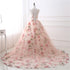 Beautiful Flowers Organza Formal Gown with Lace, Pink Sweet 16 Gown