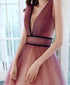 Beautiful Tulle Gradient V-neckline Long Party Dress, A-line Prom Dress New Evening Dress