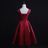 Beautiful Dark Red Satin Short Homecoming Dress, Lovely Bridesmaid Dress