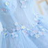 Lovely Light Blue Lace Cap Sleeve Sweet 16 Prom Dress, Evening Dress