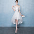 Lovely White High Low Tulle Graduation Dress, Off the Shoulder Party Dress