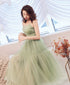 Lovely Mint Green Tulle Layers Tea Length Party Dresses, Green Formal Dresses