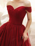 Glam Wine Red Sweetheart Tulle Shiny Long Prom Dress Party Dress, Wine Red Formal Dress