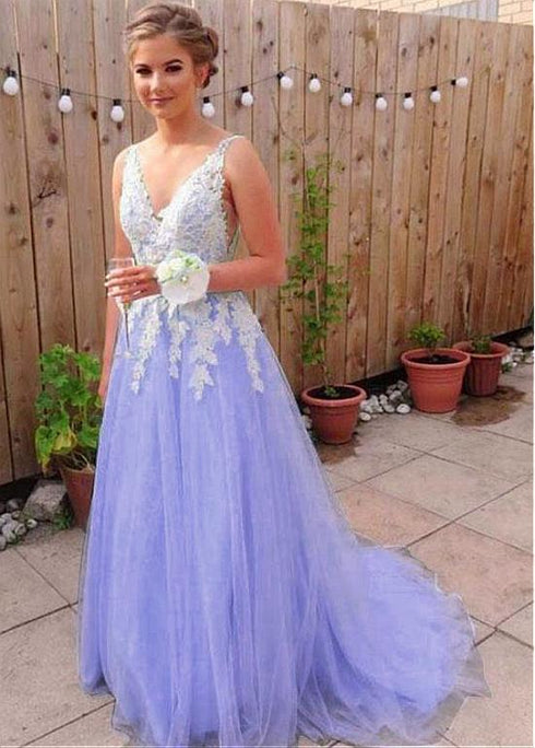 Light Purple Tulle Long Formal Gown, New Fashionable Prom Dress