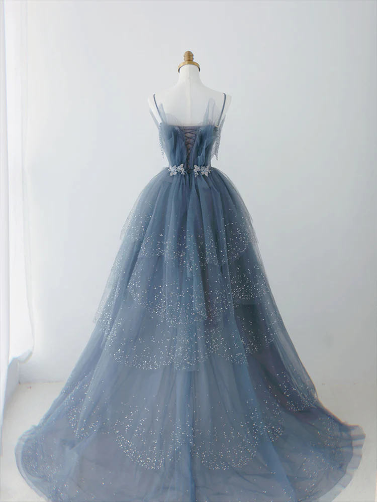 blue junior prom dresses Modest A-line Blue Party Dress,Prom Dress For Junior Y4496 – Simplepromdress main image 0