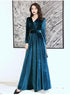 Charming Velvet V-neckline Simple Long Bridesmaid Dress, Long Sleeves A-line Party Dress