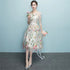 Fashionable Floral Elegant Knee Length Round Neckline Party Dress, Cute Party Dress