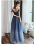 Unique Tulle Beaded Gradient A-line Sweetheart Long Prom Dress, Tulle Formal Dress Evening Gown