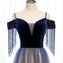 Beautiful Blue Gradient Tulle Long Party Dresses,A-line Off Shoulder Formal Dresses