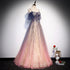 Beautiful Gradient Pink Sweetheart Floor Length Party Dresses, A-line Gradient Long Prom Dresses