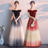 Beautiful Gradient Tulle Sequins Off Shoulder Wedding Party Dresses, A-line Tulle Formal Gown
