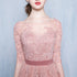 Beautiful Pink Short Sleeves Tulle with Lace A-line Party Dress, Dark Pink Wedding Party Dresses