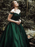 Dark Green Satin with Lace Applique Long Formal Dress, Green Sweetheart Prom Dress