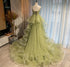 Beautiful Light Green Tulle Layers Ball Gown Wedding Party Dress, Long Evening Dress Prom Dress