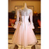 Adorable Pink Tulle Knee Length Long Sleeves Party Dress, Pink Homecoming Dress