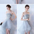 Fashionable Grey Tulle High Low Party Dress, Short New Prom Dress