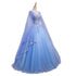 Beautiful Blue V-neckline Prom Dress with Long Sleeves, Lace Applique Party Dress For Teen